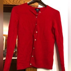 Red Lands End Cashmere Sweater